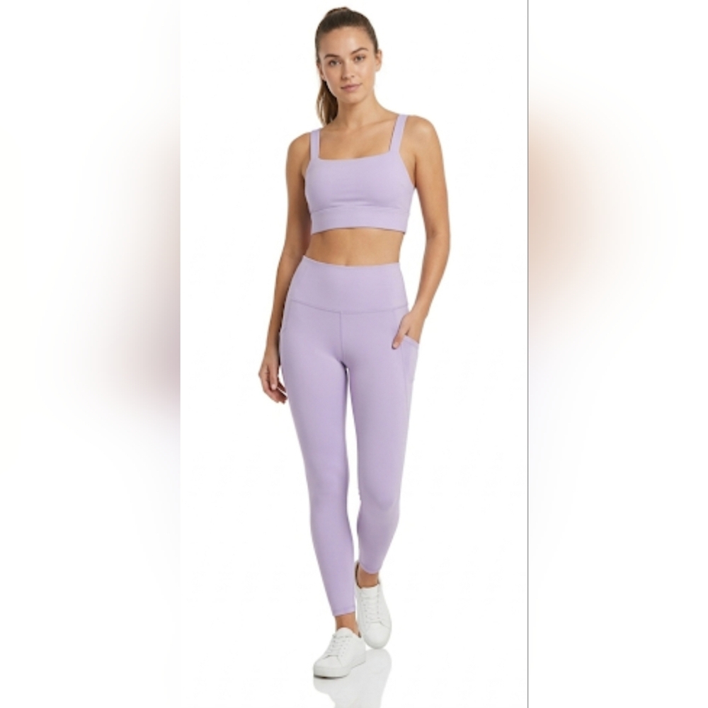High-Waist Lavender Leggings with Side Pocket — Women